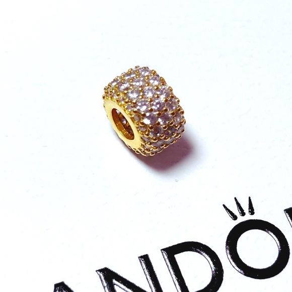 PANDORA Sparkling Pave Triple-row charm w/box - Picture 3 of 8